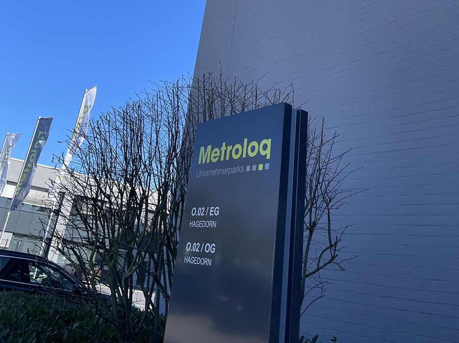 Signpost in the Metroloq Business Park in Pulheim