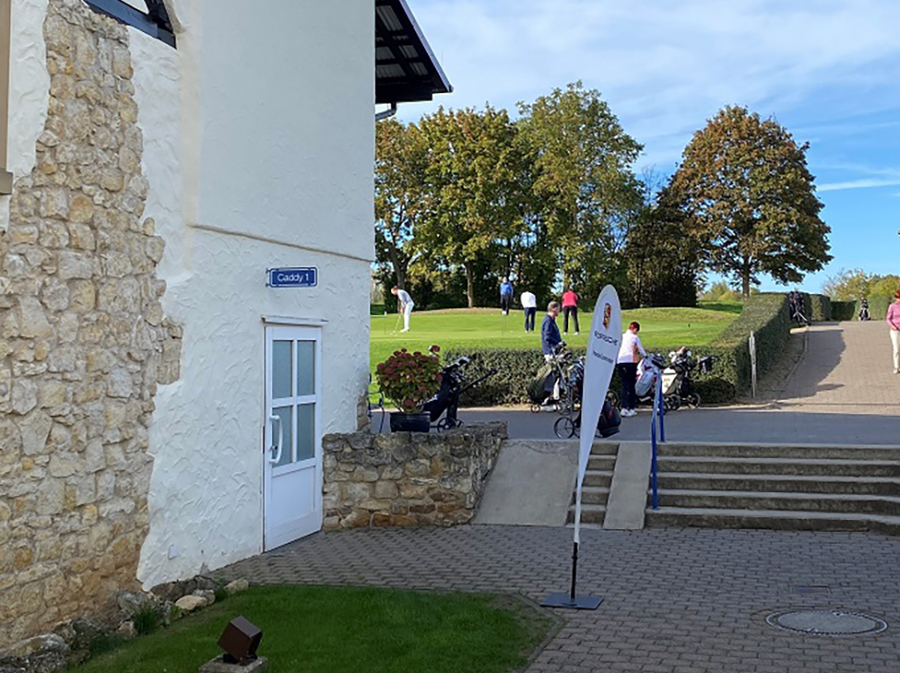 The side entrance to the Caddy Hall.